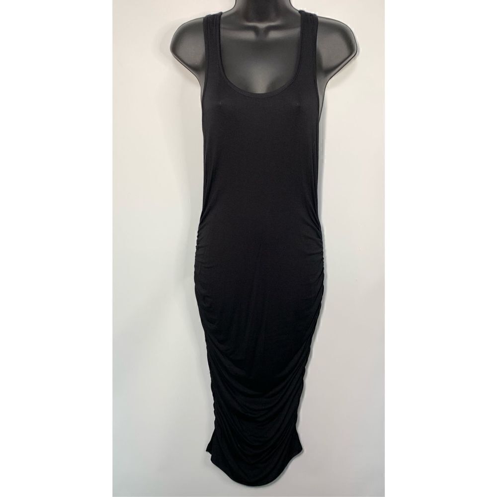 IMG Women's Tank Pullover Ruched Bodycon Dress Black Medium